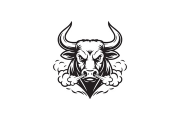 Fototapeta premium Angry Bull Face illustration Vector