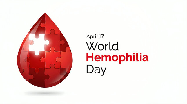 World Hemophilia Day Awareness Blood Drop Puzzle Concept April 17