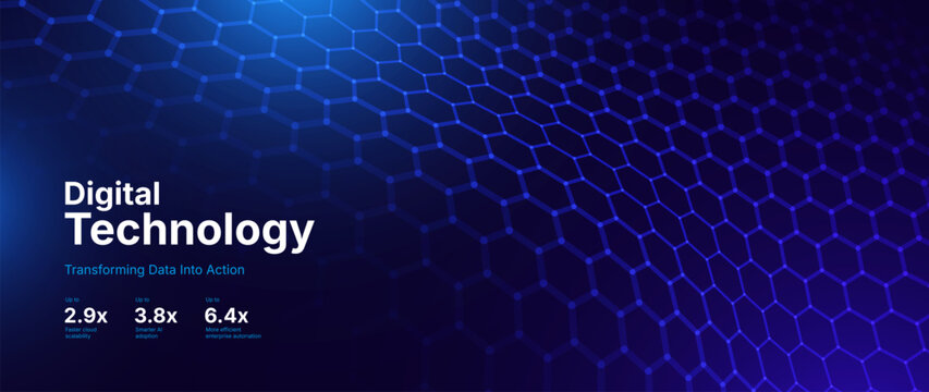 Digital Blue Hexagonal Cell Pattern With Glowing Edges Tech Background. Futuristic Abstract Game Cyber Grid Defense Shield Design Texture. Vector Illustration.