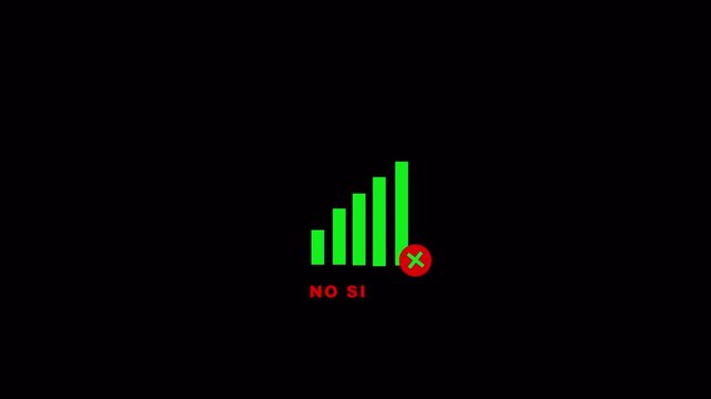Connectivity signal lost icon animation  inside red color digital disconnection communication disruption issue animation on transparent background background in 4K animation with alpha channel 