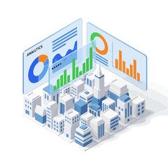 Obraz premium 3d render of a modern building icon on a map