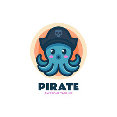 This colorful logo features a cute octopus dressed as a pirate, complete with a skull-cap, ideal for brands related to adventure, sea, and playful themes. © zhichao li
