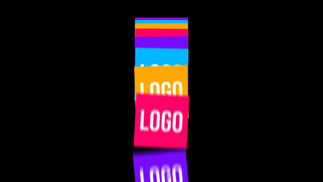 Kinetic Box Logo 04 &ndash; Seamless Geometric Frame Logo Animation, Infinite Loop Branding Intro, Modern Kinetic Motion Graphics for Social Media and Promo
