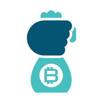 A hand dropping a coin represents cryptocurrency deposit and wallet funding. This graphic suits exchange interfaces, fintech dashboards, blockchain apps, and digital payment materials