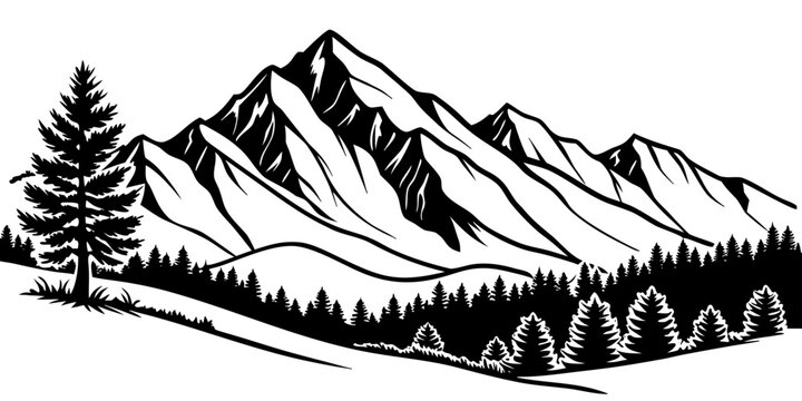 USA, US, U.S, United States - Boulder skyline minimal svg mountain line art vector clean 

