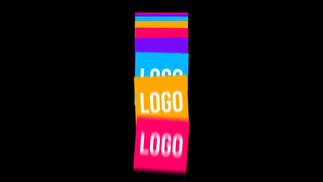 Kinetic Box Logo 04 Loop &ndash; Seamless Geometric Frame Logo Animation, Infinite Loop Branding Intro, Modern Kinetic Motion Graphics for Social Media and Promo