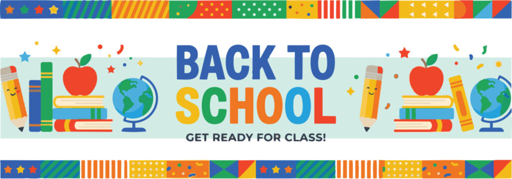 Back to School Pattern Banner | Education Sale Background Design