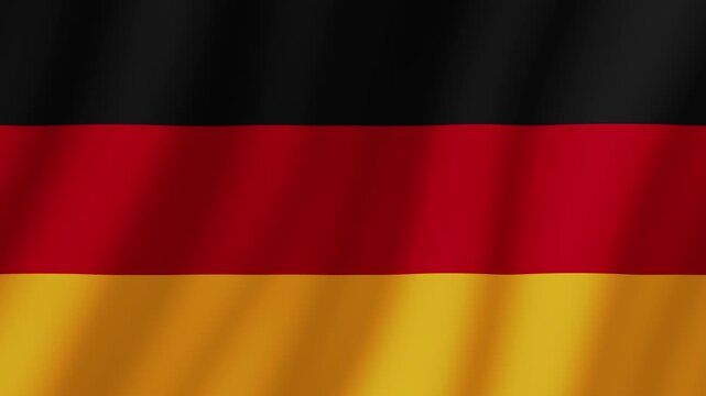 The German flag is waving in the wind. 4K video