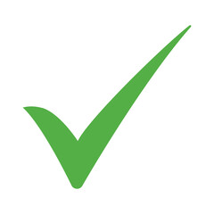  Green tick mark icon isolated on transparent PNG.  © Foto Vista