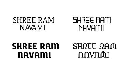 Obraz premium Shree Ram Navami Sophisticated Multi-Style Typography Bundle with Regular Serif, Tall Condensed, Bold Sans-Serif, and Decorative Ornamental Font Variations for Hindu Festival Posters, Greeting Cards, 
