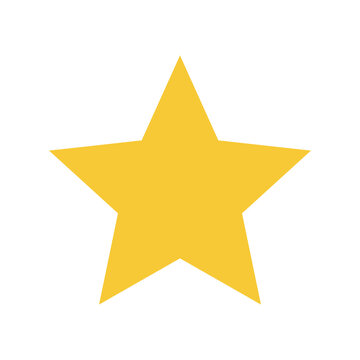 A yellow star isolated on transparent PNG. 