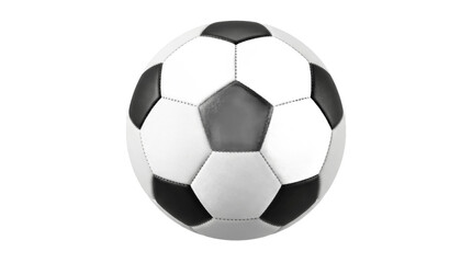 Fototapeta premium A soccer ball featuring a classic black and white design with no background