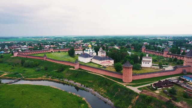Aerial view of the Saviour Monastery of St. Euthymius in Suzdal