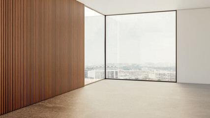 Fototapeta premium Large luxury modern bright interiors Living room mockup illustration 3D rendering Generated Color Image