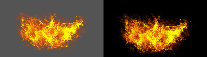 Fototapeta premium PNG image of&nbsp;Intense bright yellow and orange magical flame effect element particle burst on transparent background