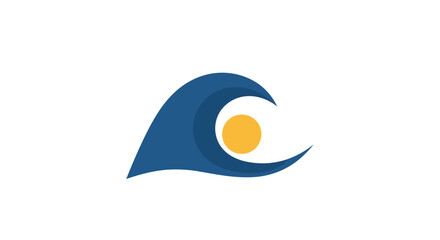 Obraz premium Abstract Logo Depicting a Wave and Sun Concept Representing Synergy and Harmony.