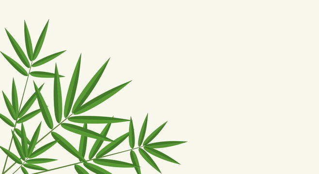 Green Bamboo Leaves Corner Accent.