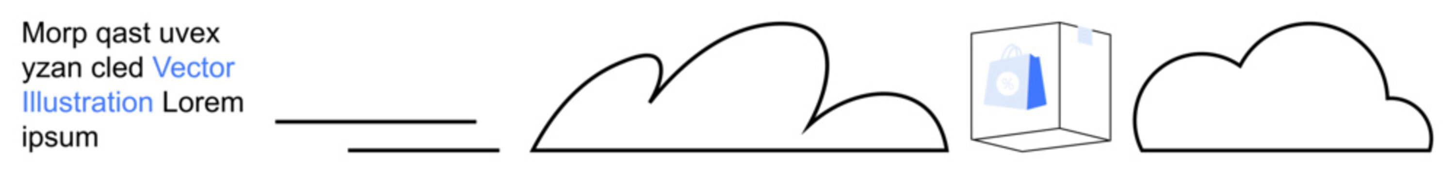 Cloud computing, data security, digital storage, online services, internet safety, cloud solutions. Minimalist clouds and lock in a cube. Cloud computing and data security