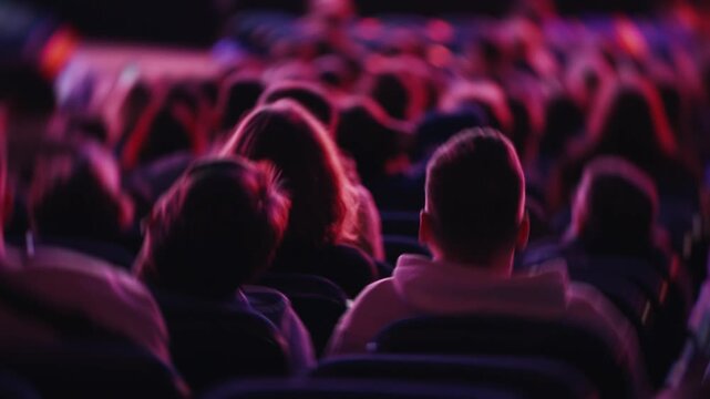 Audience watching show in a dark concert hall