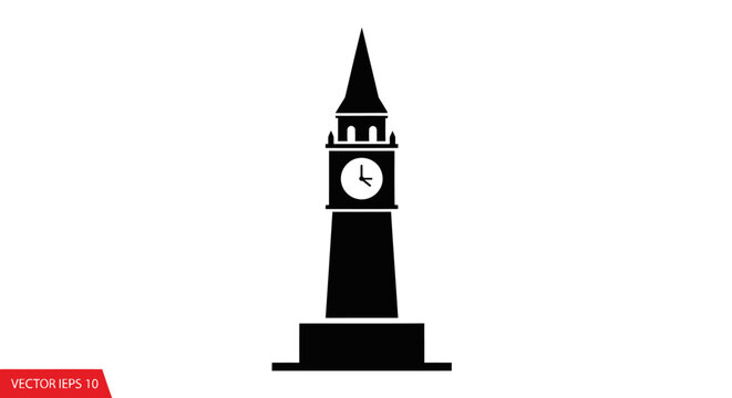 Big Ben clock tower London icon.