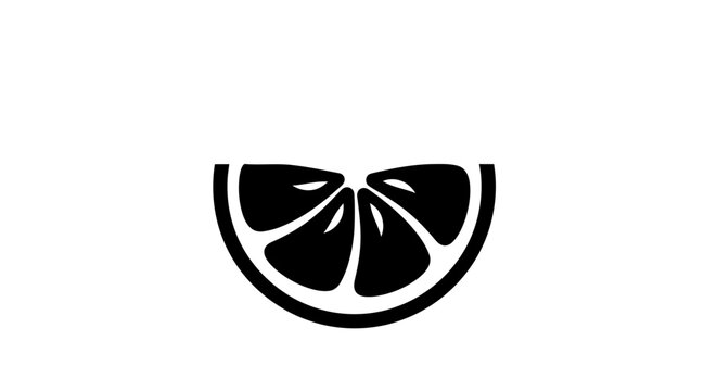 Black and white lemon slice icon.