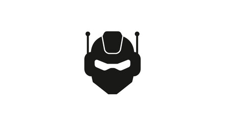 Black ninja head mask silhouette icon. © AHMAD