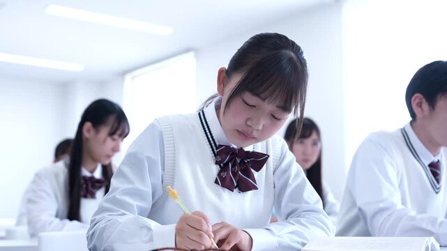 授業を受ける高校生