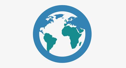 Fototapeta premium Globe Icon Earth Map Symbol.