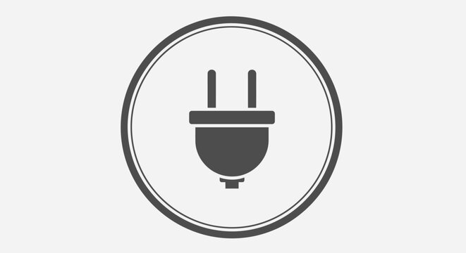 Electric plug icon in circle.