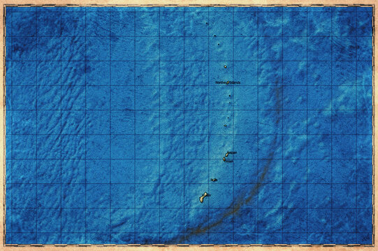 Vintage Map Of Northern Mariana Islands With Municipalities On Retro Paper Background