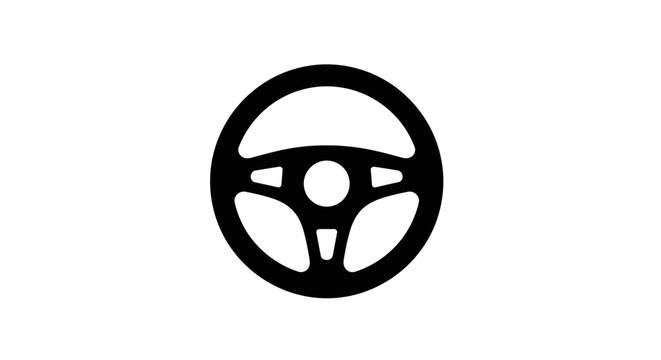 Steering wheel icon on white background.