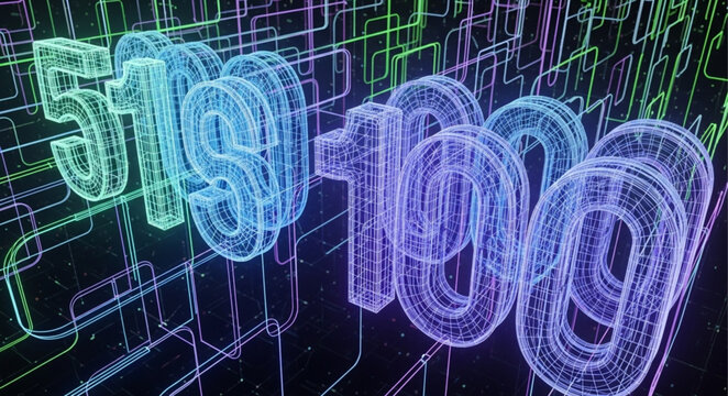 Digital String 1000 - A Futuristic Representation of Data and Connectivity.