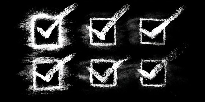 Minimalist chalk checklist illustration on blackboard, symbolizing organization, productivity, and educational or office planning themes