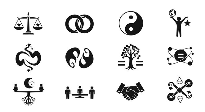 Black and white harmony symbols.