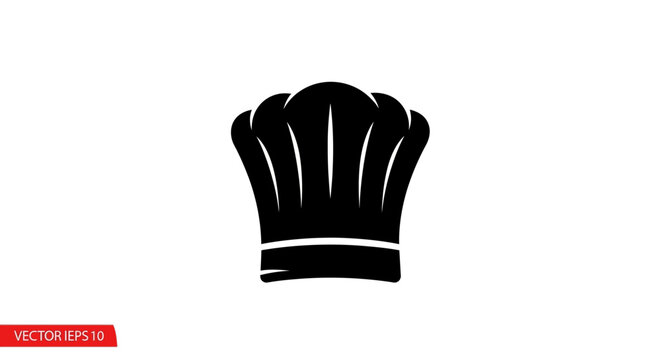 Black Chef Hat Icon Design.