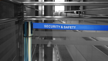 Fototapeta premium Security and Safety Restricted Area Entrance with Barrier Tape