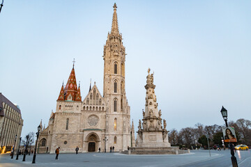 Fototapeta premium the Matthias Church in Budapest at blue hour Hungary Europe