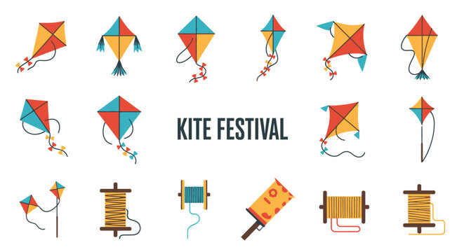 Colorful Kites and Spools of String.