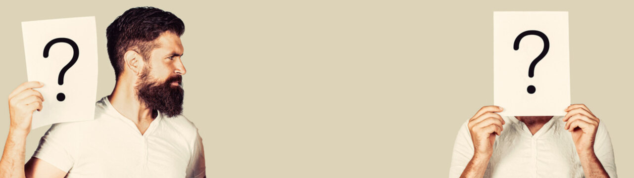 Question mark, symbol. Anonymous man, incognita. Man a question, anonymous