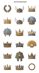 Collection of various royal crowns. © MUHRODIN