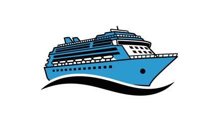 Obraz premium Cruise ship illustration on white background, perfect for travel, vacation and transportation