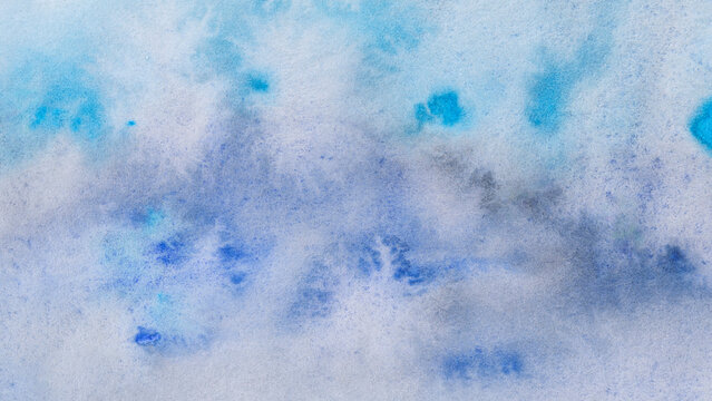 Blue colors watercolor abstract
