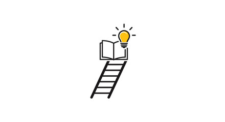 Fototapeta premium Conceptual visual representing knowledge acquisition, illumination, and upward progress without