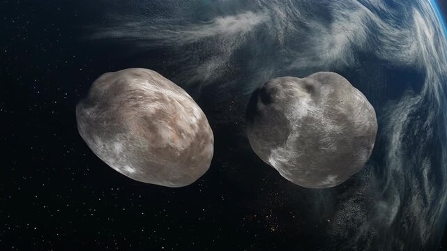 Two Saturn moons, Janus and Epimetheus, in co-orbital motion