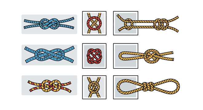 Knots on ropes and strings.