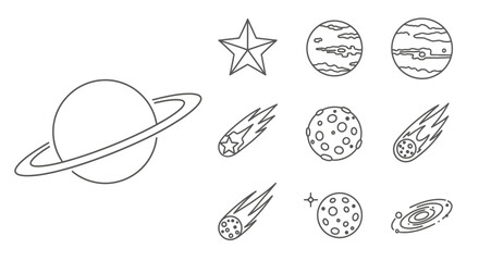 Planets and stars in solar system. © gundul