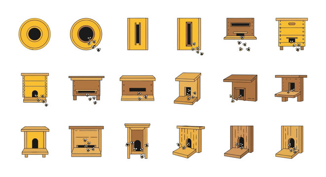 Beehive wooden house insect habitat.