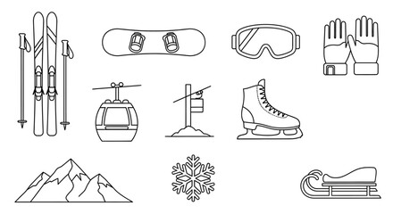 Winter sports equipment and accessories. © gundul