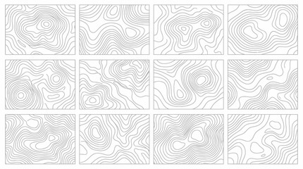 Obraz premium A collection of abstract topographic maps with contour lines, creating a unique and intricate pattern