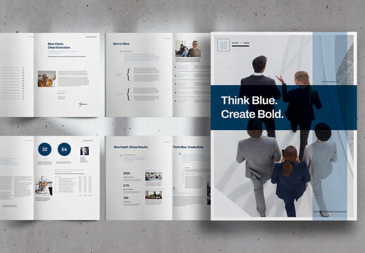 Blue And Gray Business Startup Studio Promo Brochure Layout